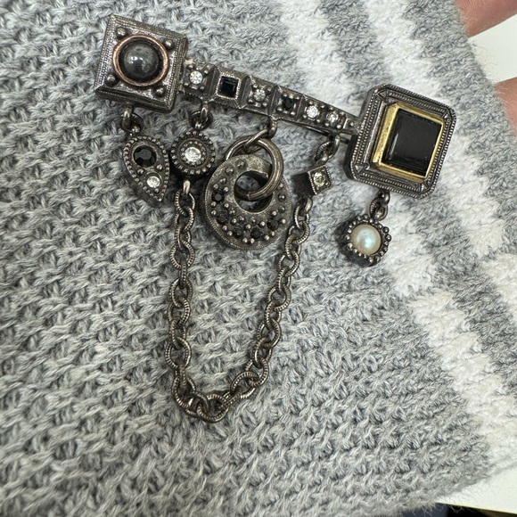 Patricia Locke silver tone brooch pin